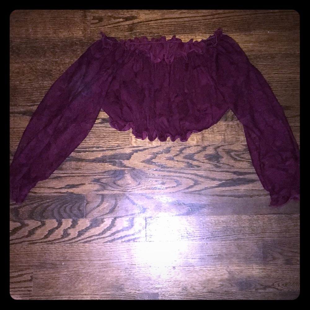 Lace Long Sleeved Crop Top